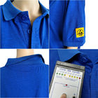 Tay áo ngắn 4% sợi dẫn điện ESD Quần áo an toàn Áo thun Polo chống tĩnh điện