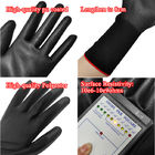 Kéo dài Găng tay chống tĩnh điện Polyester Black ESD PU Palm Coated