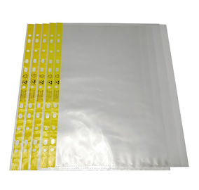 Ví đựng tài liệu bằng polyethylene A4 A3 Esd 11 lỗ Ví đựng hồ sơ có viền mềm màu vàng