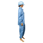Blue 5mm Stripe Polyester Lint Free ESD Suit cho quần áo bảo hộ lao động công nghiệp