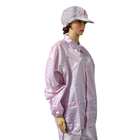 Lab Polyester ESD Antistatic Split Suit Lưới 5 mm Thiết kế đặc biệt màu hồng
