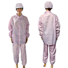Lab Polyester ESD Antistatic Split Suit Lưới 5 mm Thiết kế đặc biệt màu hồng