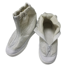 Giày bốt ngắn bằng vải PU chống tĩnh điện màu trắng cho phòng sạch