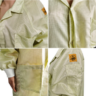 Nhà máy phòng thí nghiệm đã sử dụng áo choàng chống tĩnh điện Polyester ESD lưới 2,5 mm cho phòng sạch màu vàng