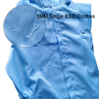 Kiểm soát tĩnh chống thấm chất lỏng Phòng sạch Vải Polyester ESD với sọc carbon 5 mm