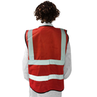 Áo khoác an toàn phản quang có khả năng hiển thị cao màu đỏ dành cho cả nam và nữ có túi ID