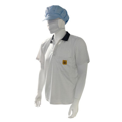 Áo thun ESD 7MM Áo thun polyester thắt lụa dẫn điện Áo thun Polo chống tĩnh