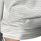 Áo thun ESD màu trắng 7MM sọc 99% polyester + 1% dệt lụa dẫn điện Áo thun Polo chống tĩnh