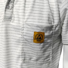 Áo thun ESD màu trắng 7MM sọc 99% polyester + 1% dệt lụa dẫn điện Áo thun Polo chống tĩnh