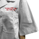 Áo làm việc chống bụi ESD Spandex Cuff Polyester Lint Free Lab Smock Cho Phòng sạch