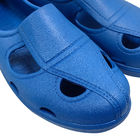 Màu xanh Đường bền tích hợp đúc SPU vật liệu ESD Antistic Workshop An toàn Bốn lỗ Giày dép cho phòng sạch