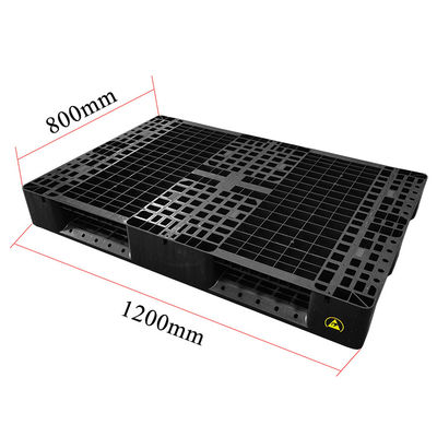1200*800*140mm ESD xếp chồng Đen nhựa Electronic Pallet cho công nghiệp