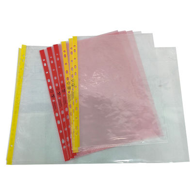 11 lỗ túi hồ sơ phòng sạch màu hồng hoặc vàng A4 A3 Không bụi ESD túi tài liệu chống tĩnh