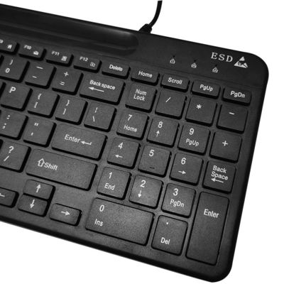 Cleanroom sử dụng ESD Đen ESD Antistic Wired Keyboard Mouse Set cho phòng thí nghiệm