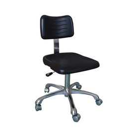 Ghế phòng thí nghiệm ESD màu đen Chất liệu polyurethane w / Chân đế bằng nhôm được đánh bóng năm sao