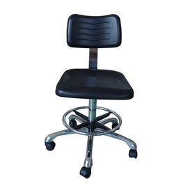 Ghế phòng thí nghiệm ESD màu đen Chất liệu polyurethane w / Chân đế bằng nhôm được đánh bóng năm sao