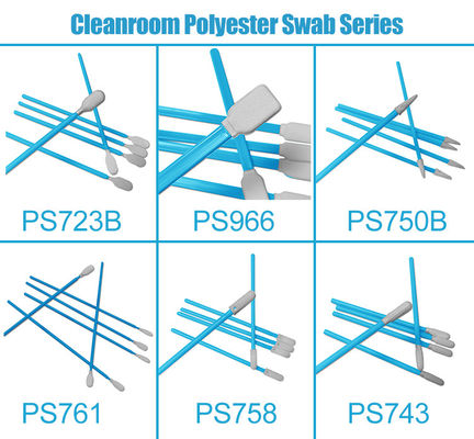 PS743 Rửa khoảng trống Phòng sạch Swabs Stick PP Handle Polyester Tip Industrial Cleanroom Swabs