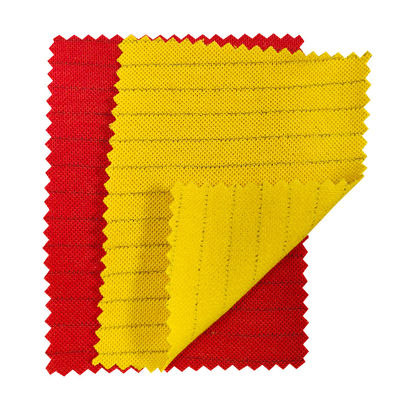 Cvc đan Pique vải chống tĩnh cho áo polo Esd Đỏ vàng 260gsm