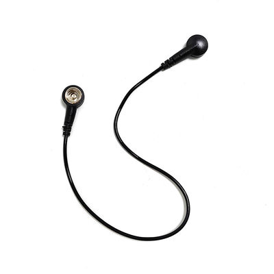 Đen 30cm ESD Grounding Cable Wire với cả hai đầu nút cho phòng sạch Anti-static Mat / ESD Wrist Strap