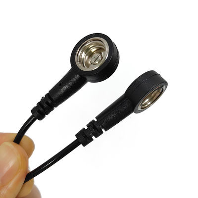 Đen 30cm ESD Grounding Cable Wire với cả hai đầu nút cho phòng sạch Anti-static Mat / ESD Wrist Strap