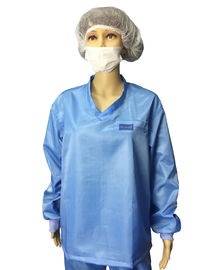 5mm Lưới ESD Quần áo an toàn Cổ V Áo thun dài tay chống tĩnh điện và quần