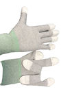 Găng tay chống tĩnh điện ESD PU phủ trên cùng Lớp lót polyester với sợi carbon dệt kim
