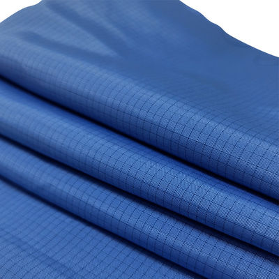 Màu xanh 65% Polyester 32% Cotton 2% Carbon Fiber ESD Fabric Black 4mm Grid Conductive Wire Đỏ Anti Static TC Fabric