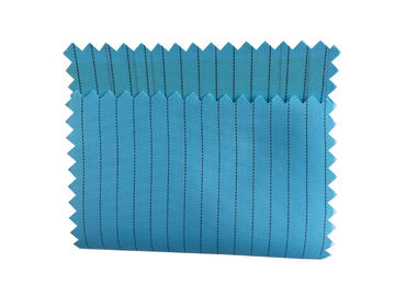 Vải ESD không bụi 5mm Sọc 100D X 100D dệt chéo cho quần áo bảo hộ lao động Mũ ESD