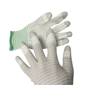 Lớp phủ PU trên cùng Găng tay chống tĩnh điện có đầu ngón tay Carbon dệt kim Tiêu chuẩn EN388 4121