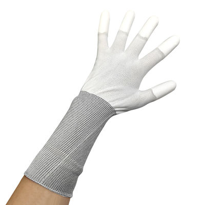 13 inch trắng mở rộng PU phủ găng tay phù hợp nhất găng tay làm việc polyester PU