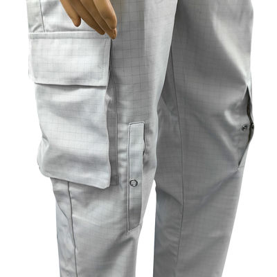 quần dài chống tĩnh điện phòng sạch 67% Polyester + 31% Cotton + 2% Carbon Fiber Grey ESD quần