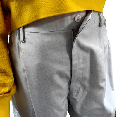 quần dài chống tĩnh điện phòng sạch 67% Polyester + 31% Cotton + 2% Carbon Fiber Grey ESD quần