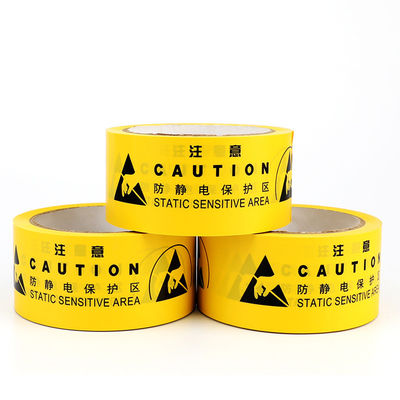 Vải cảnh báo chống tĩnh ESD màu vàng Vải nhận dạng tiếng Trung hoặc tiếng Anh Vải bảo vệ khu vực Vải sàn PVC