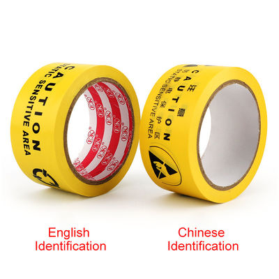 Vải cảnh báo chống tĩnh ESD màu vàng Vải nhận dạng tiếng Trung hoặc tiếng Anh Vải bảo vệ khu vực Vải sàn PVC