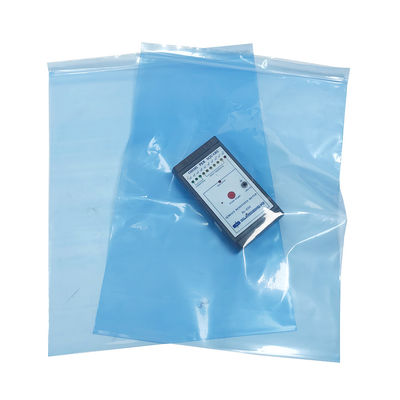 Blue PE ESD Zip Lock Shielding Bag For Cleanroom Packaging Các thành phần điện tử cỡ nhỏ và trung bình