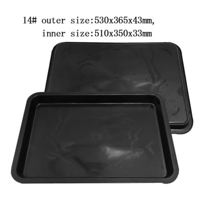 530x365x43mm ESD Tray hình vuông chống tĩnh Đen nhựa hình chữ nhật mờ ESD Tray ESD Vòng tròn điện tử