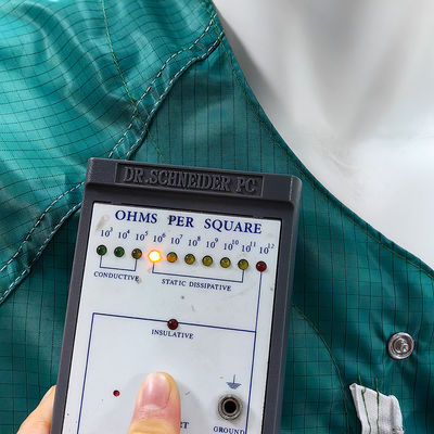 Phòng sạch xanh ESD áo khoác tay ngắn chống tĩnh