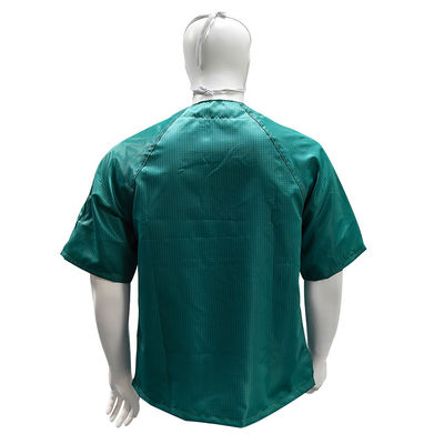 Phòng sạch xanh ESD áo khoác tay ngắn chống tĩnh