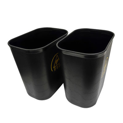 Thùng rác vuông nhựa chống tĩnh điện ESD màu đen 15L cho phòng sạch