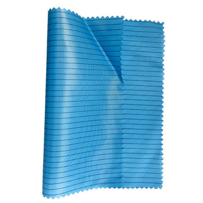 5mm Sọc 99% Polyester 1% Carbon ESD Vải cho Phòng sạch Class 10000