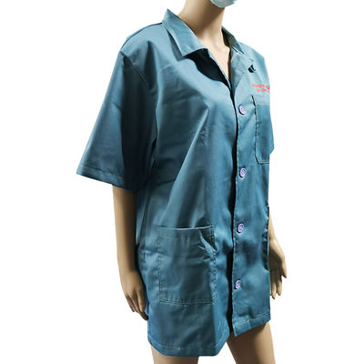 Phòng sạch Quần áo ESD tay ngắn 65% Polyester 35% cotton
