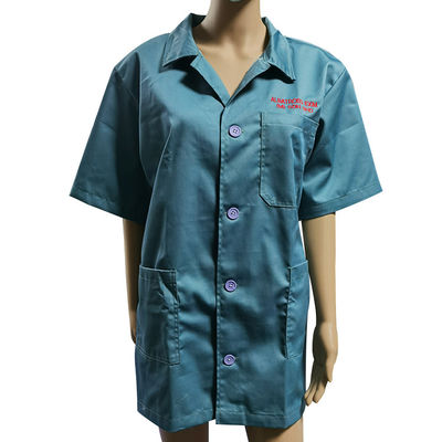 Phòng sạch Quần áo ESD tay ngắn 65% Polyester 35% cotton