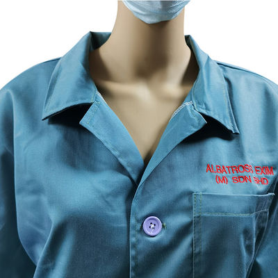 Phòng sạch Quần áo ESD tay ngắn 65% Polyester 35% cotton