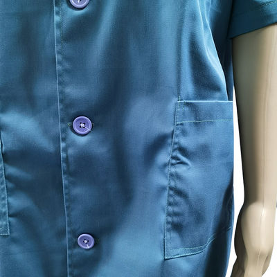 Phòng sạch Quần áo ESD tay ngắn 65% Polyester 35% cotton