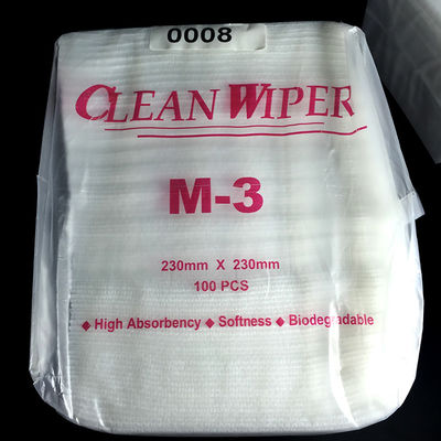 Khăn lau phòng sạch 100% Polyester Khăn lau phòng sạch miễn phí 4 lá xơ vải M-3