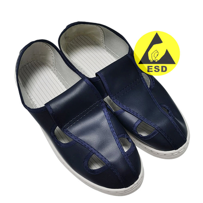 Bảo vệ chống tĩnh điện PVC ESD Giày an toàn bốn lỗ Màu xanh nước biển