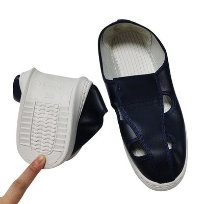 Bảo vệ chống tĩnh điện PVC ESD Giày an toàn bốn lỗ Màu xanh nước biển