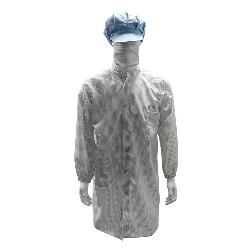 98% Polyester + 2% Carbon Fiber 5mm Grid ESD Áo bảo vệ chống tĩnh điện