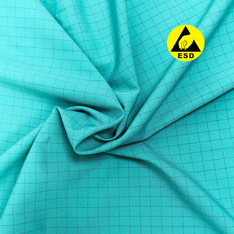 ESD Anti-static 7mm Grid Fabric 98% Polyester + 2% Carbon conductive Fabric cho quần áo ESD