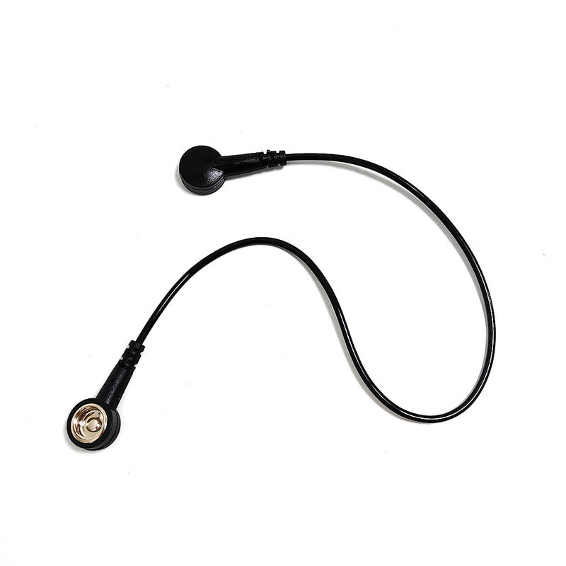 Đen 30cm ESD Grounding Cable Wire với cả hai đầu nút cho phòng sạch Anti-static Mat / ESD Wrist Strap